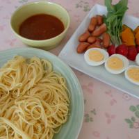 カラフル野菜のつけスパゲティ♪