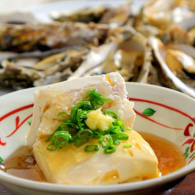 鶏つくねサンドの餡かけ蒸し豆腐　レシピ♫