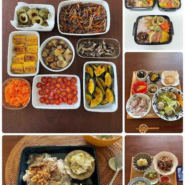 1週間の日持ちおかずとそれを使って作る晩ごはん、昼ごはん、お弁当まとめ