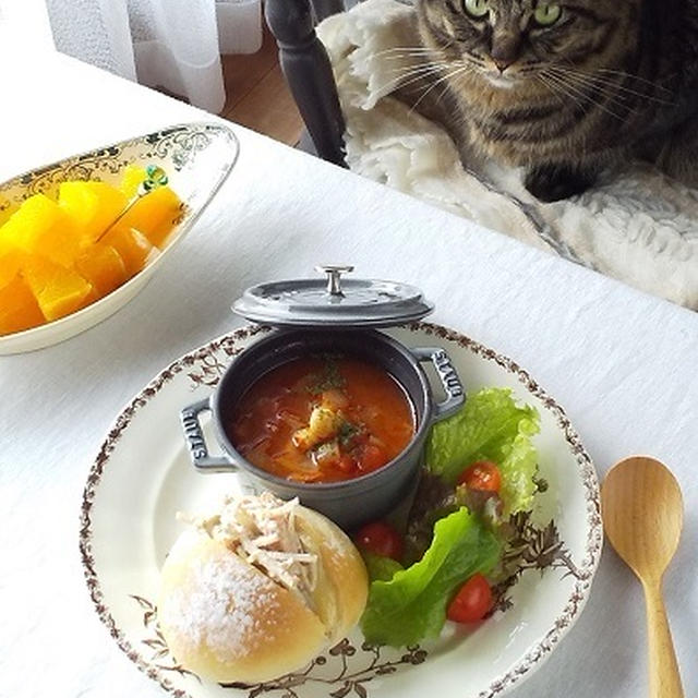 ひよこ豆入りミネストローネ ＆ かわいいチーズナイフ
