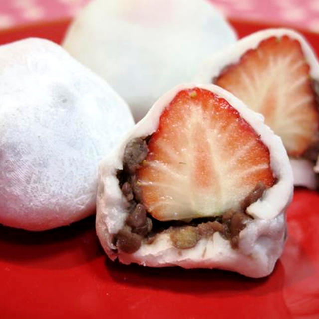レンジで簡単 上新粉で作る いちご大福 By Y Kさん レシピブログ 料理ブログのレシピ満載