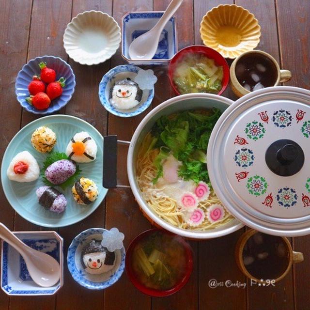 レトロアルミ鍋で鍋焼きラーメン＊デコごはん