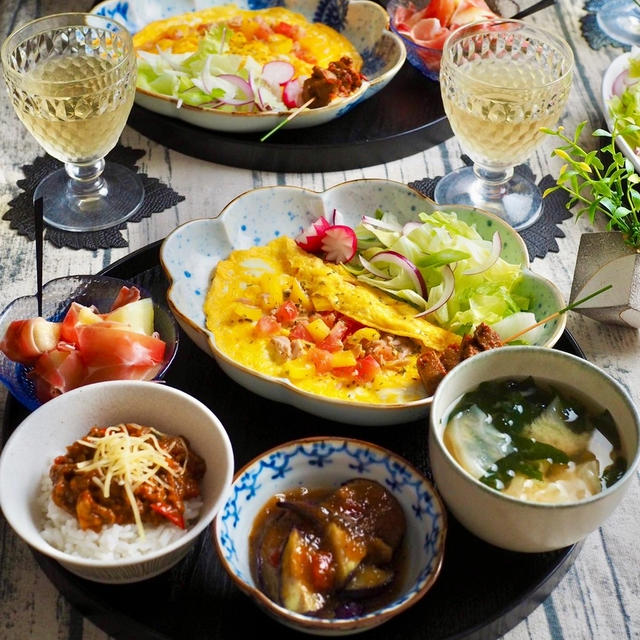あるもので晩ごはん♪「ハーフオープンオムレツ」