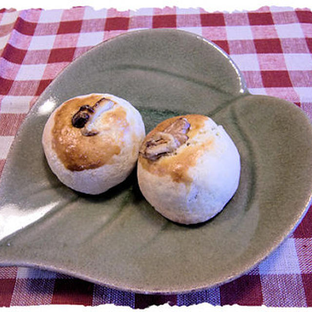 いただいたくるみで第3弾！【お茶】「くるみあん饅頭」♪