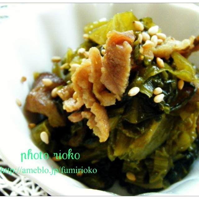 ●おにぎりにもお弁当にも！高菜と豚の炒め物●