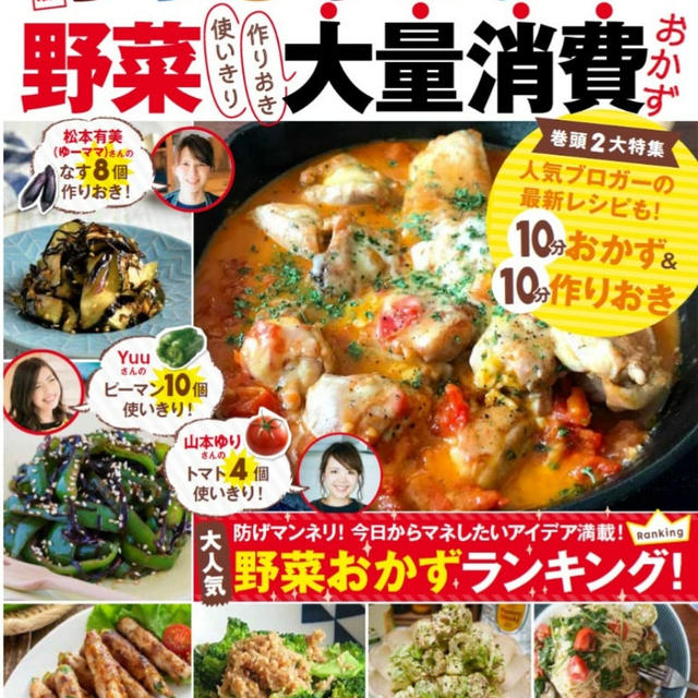 ムック本「保存版 レシピブログで人気の野菜大量消費おかず」好評発売中！