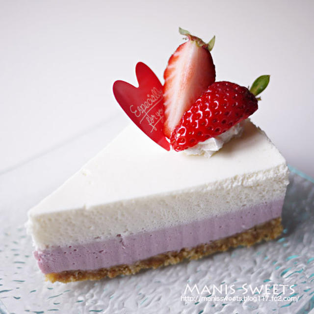カシスレアチーズとホワイトチョコムースケーキ By Manis さん レシピブログ 料理ブログのレシピ満載