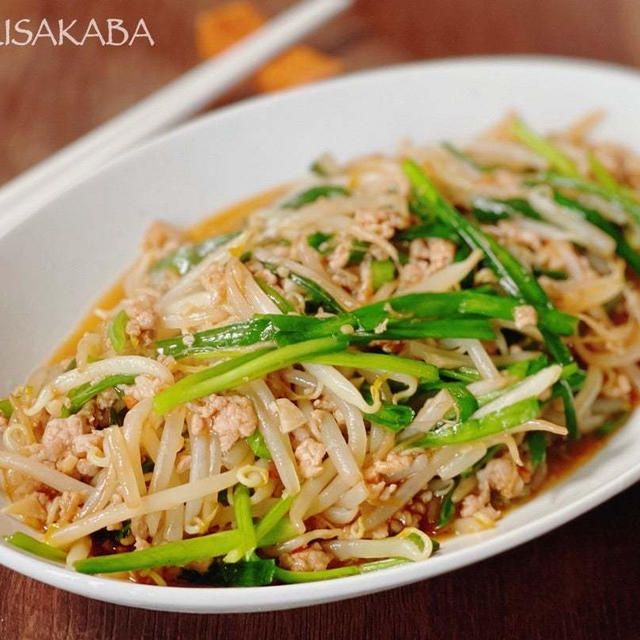 もやしと豚ひき肉で作る、コスパ抜群おかず！ご飯が進む、麻婆ニラもやしレシピ！