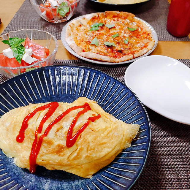 帰宅した夫に起こしてもらって晩ごはん‥