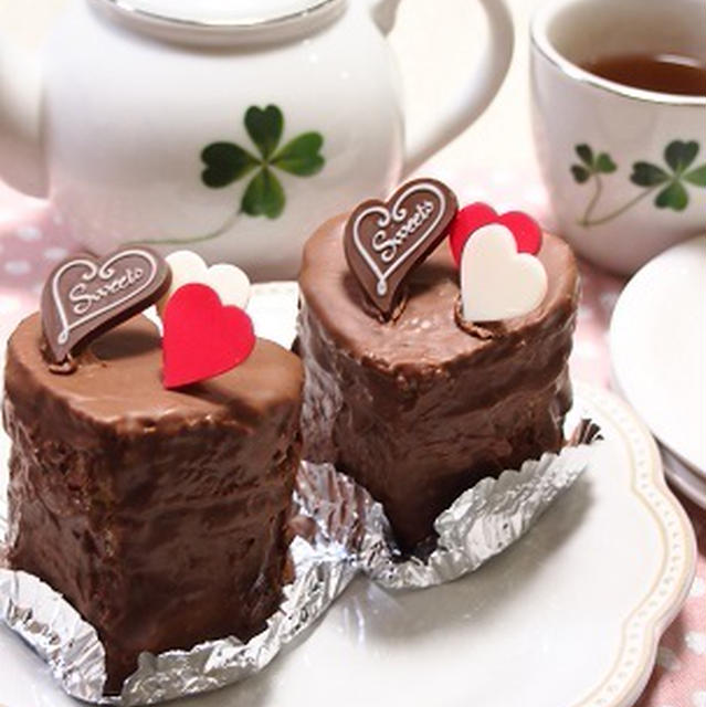 バレンタイン♡ハートのチョコケーキ
