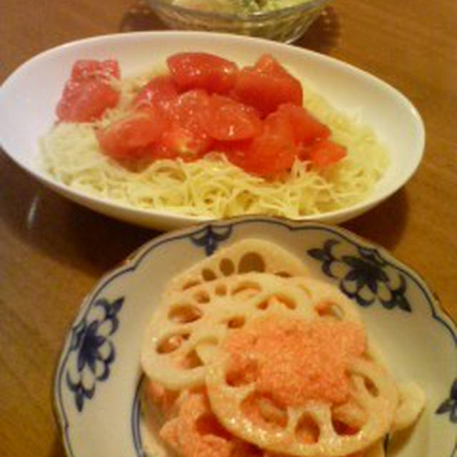 蓮根の明太子和え