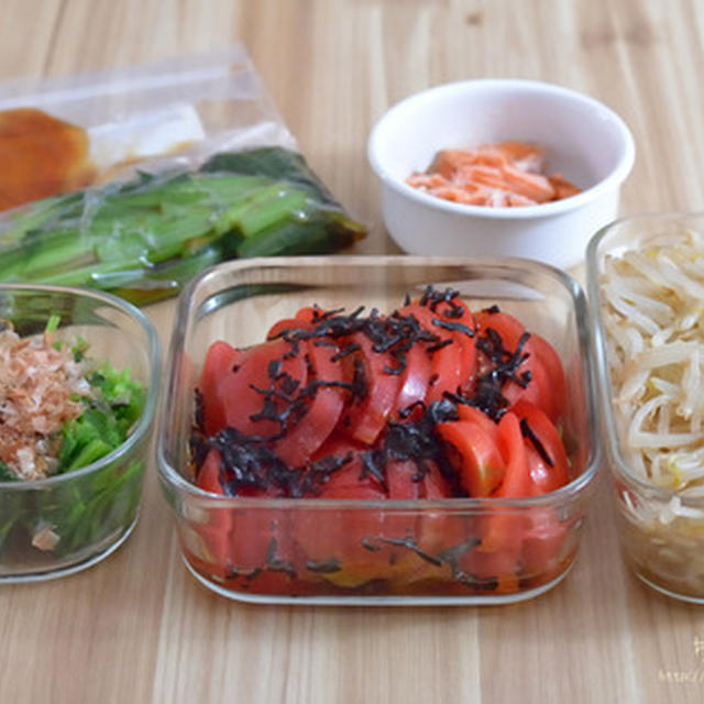 今週の作り置きおかず。062W（野菜おかずを中心に・ごはん用・弁当用）