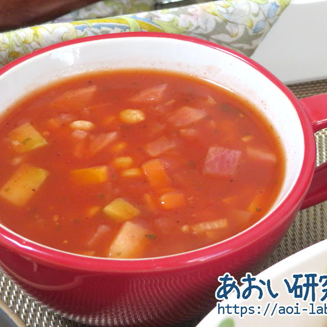 料理日記 99 / ひよこ豆と赤かぶのマジョラムトマトスープ