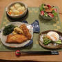 鱈・茄子フライの晩ご飯と　クチナシの花♪