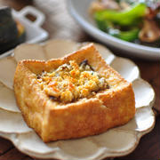 《トースターで簡単！厚揚げの鯖マヨ焼き》と献立