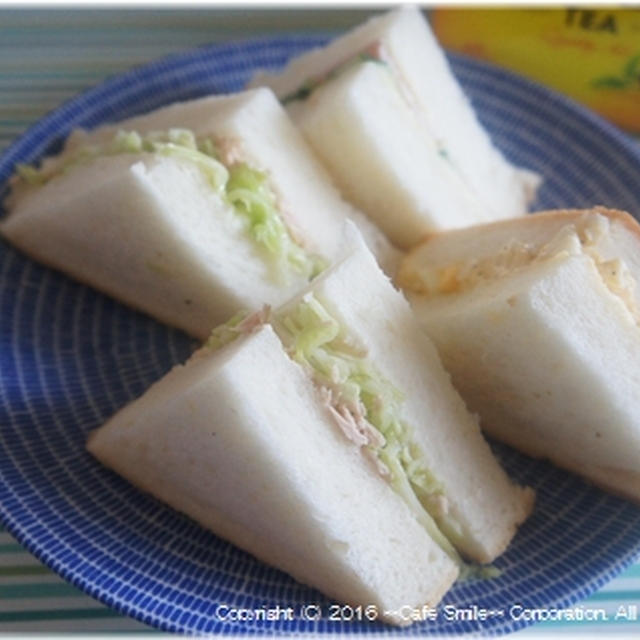 *ひらめき朝食・ツナ・キャベツサンドウィッチ*