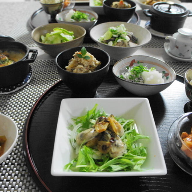 牡蠣のオイル漬け　おから料理　はやとうり料理　その他