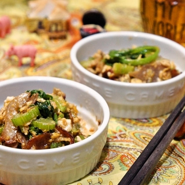 おつまみにいい♪子供も食べやすいセロリのオイ玉炒め