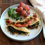 Spinach and “Just like Meat” Stuffed Crepesほうれん草とまるっきりお肉入りクレープ