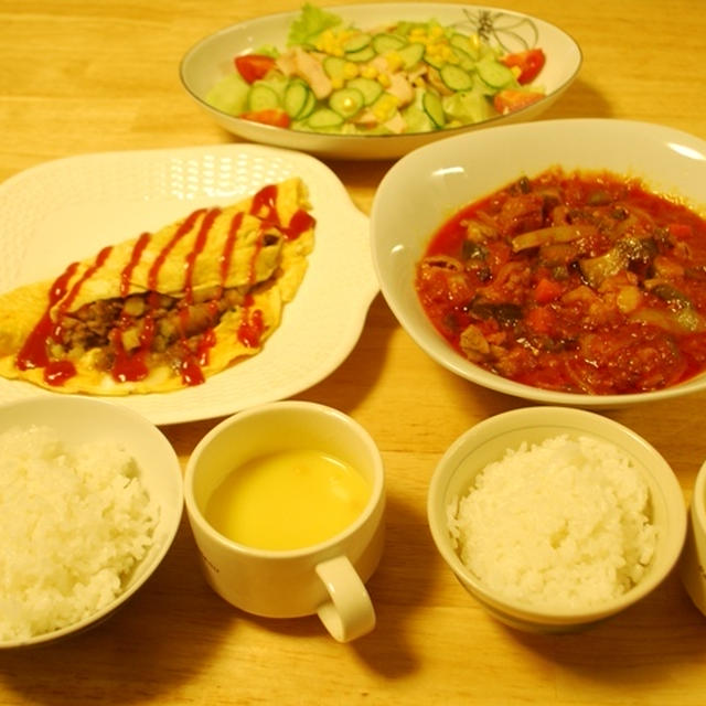 昨夜は鶏と野菜のトマト煮込みなど～