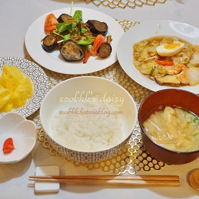 【和食】秋を感じる夜ご飯から風邪の日の夜ご飯へ/My Homemde Dinner at Home