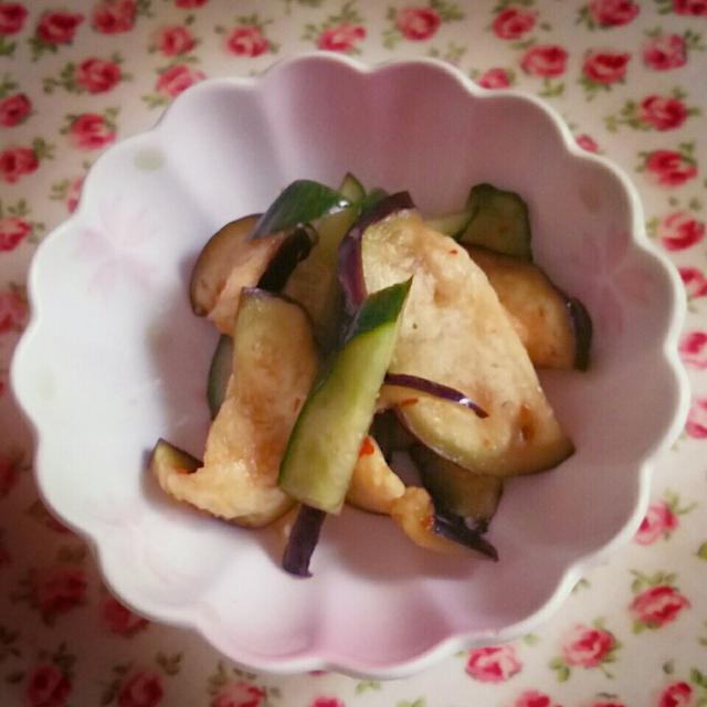 10分でできる★ピリ辛豆板醤とめんつゆで茄子と胡瓜の即席漬け