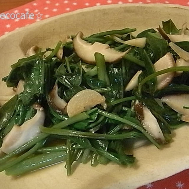 椎茸と空芯菜の中華炒め