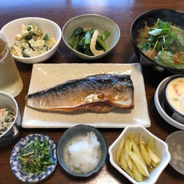 珍しく鯖の干物で晩酌