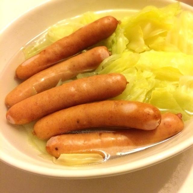 久々家ごはん♡ウインナーとキャベツのお鍋