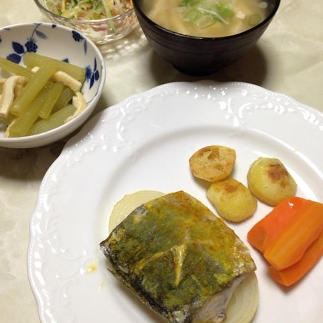 鯖のカレー風味オーブン焼き