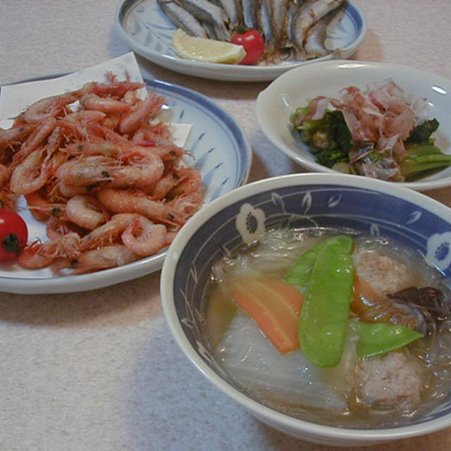 唐揚げ＆肉団子と緑豆春雨おかずスープ