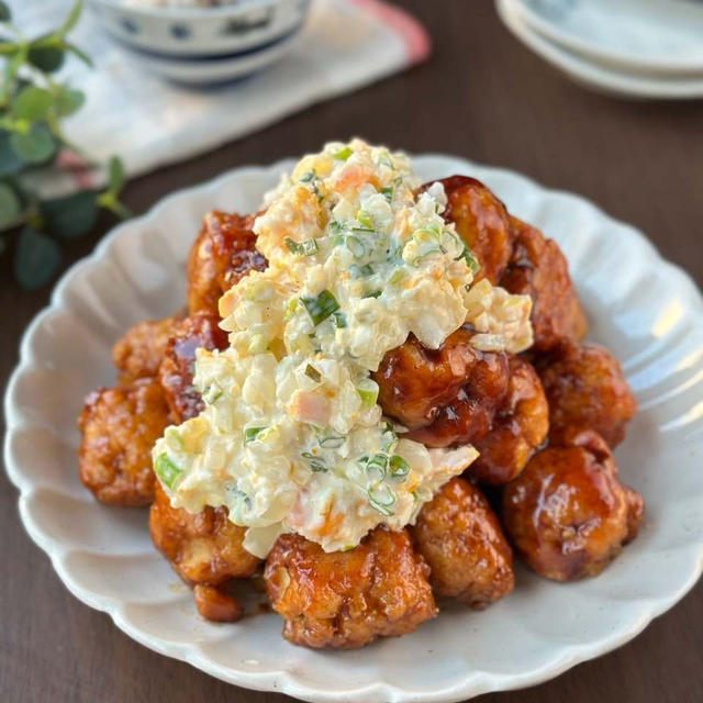 このコロコロ箸が止まらん☆鶏むね肉と凍り豆腐の軟骨つくねの味噌南蛮