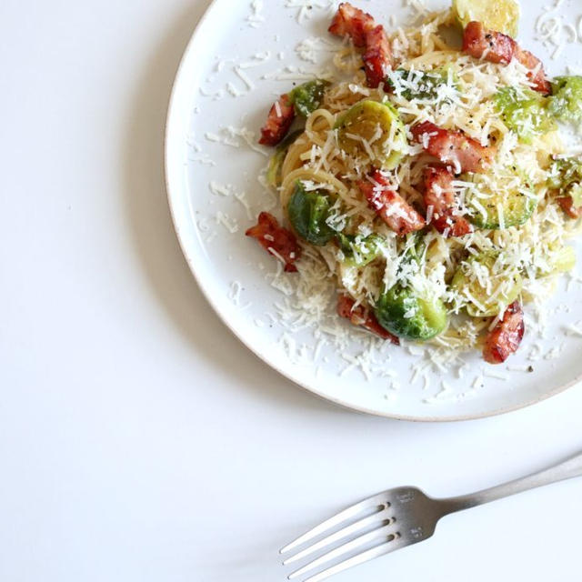 【絶品！】芽キャベツとベーコンのパスタ