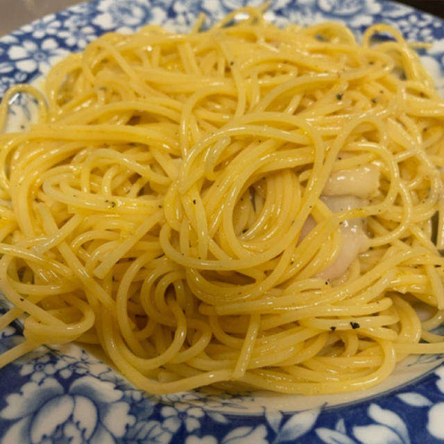 夜中のカルボナーラ、ラルド使用。