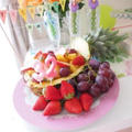 バースデーケーキ代わりにバースデーフルーツ☆誕生日用くだもの by manaママさん