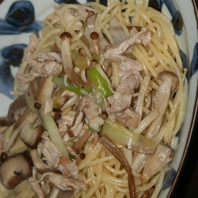 1月14日　　葱と茸の香りパスタ