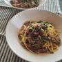 ひき肉と醤油のパスタ