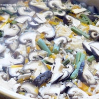 【干貝柱レシピ】帆立の干貝柱と山菜のやみつき炊き込みごはん。
