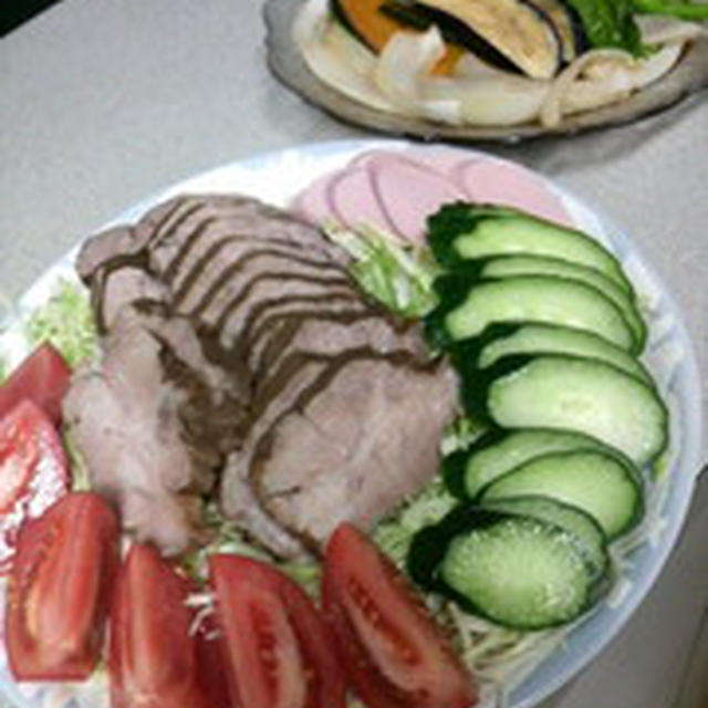 煮豚と夏野菜の揚げ浸し☆