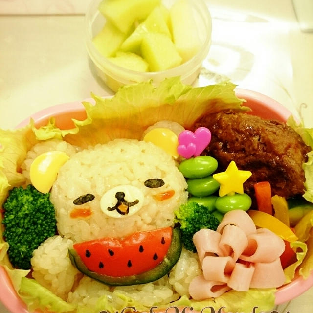 リラックマ スイカを食べる❤お弁当