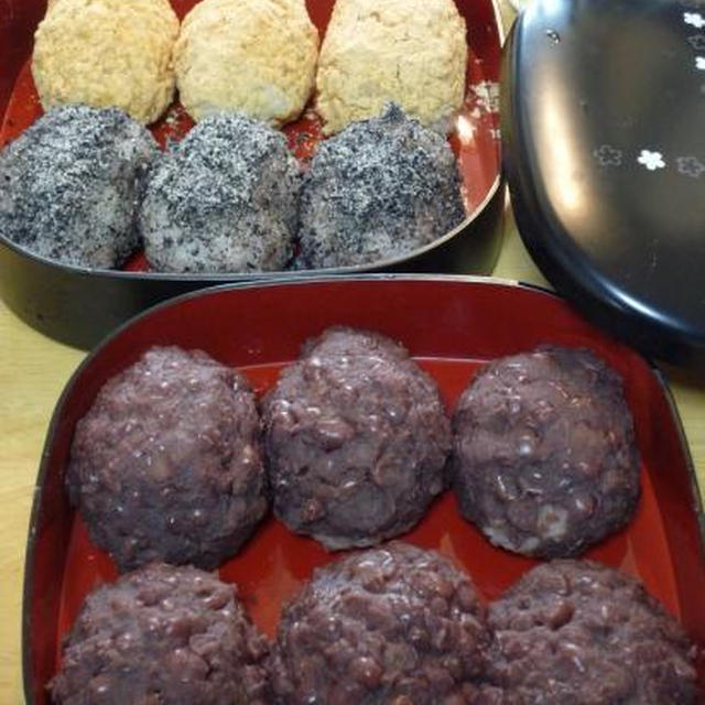 つぶつぶあずきのおはぎ作りました