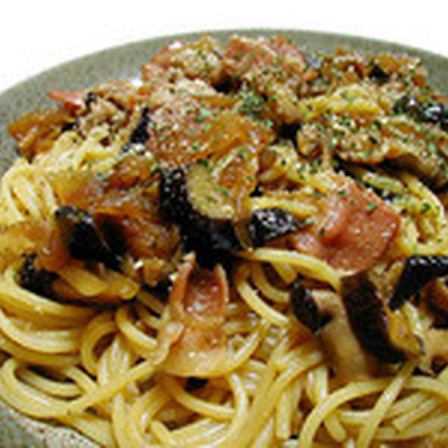 ナスとしめじの和風パスタ
