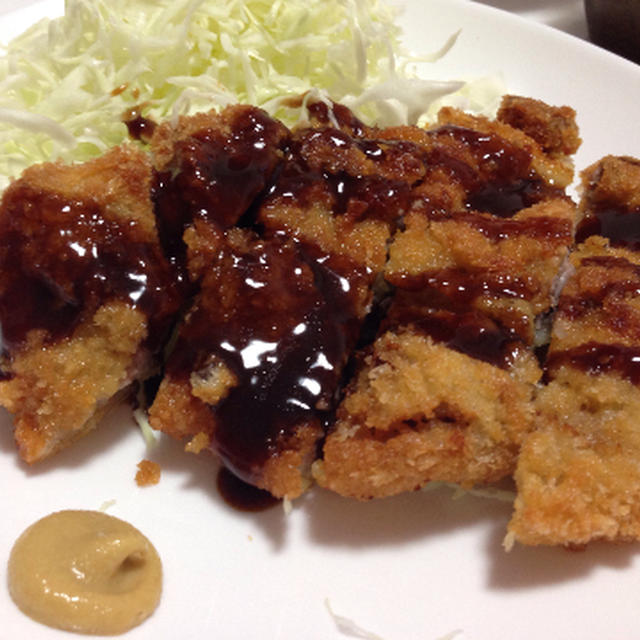 豚カツにいもねり〜！