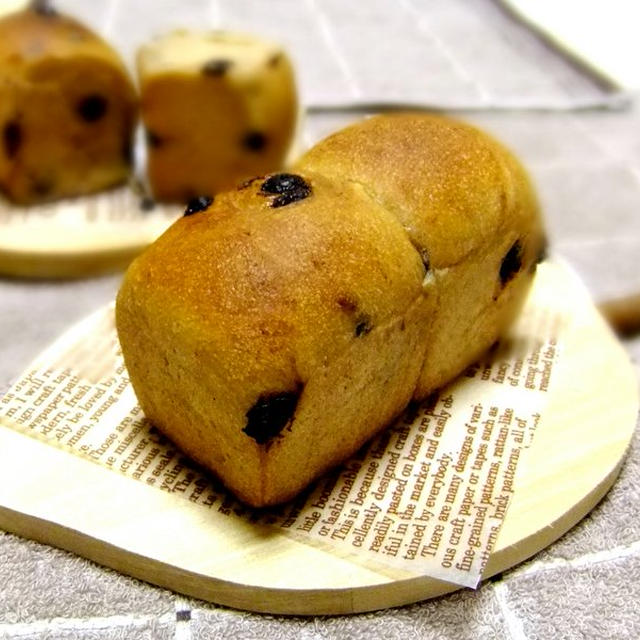 自家製酵母♪カラメルチョコチップのミニ食パン
