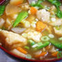 ■晩ご飯【昔懐かしい「具沢山すいとん」を作りました♪】