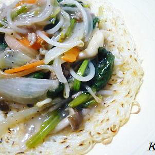 五目かた焼きそうめん☆