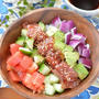 切って漬けて盛る！「野菜たっぷり＊まぐろのピリ辛ポキサラダ丼」＋夏の食養生について
