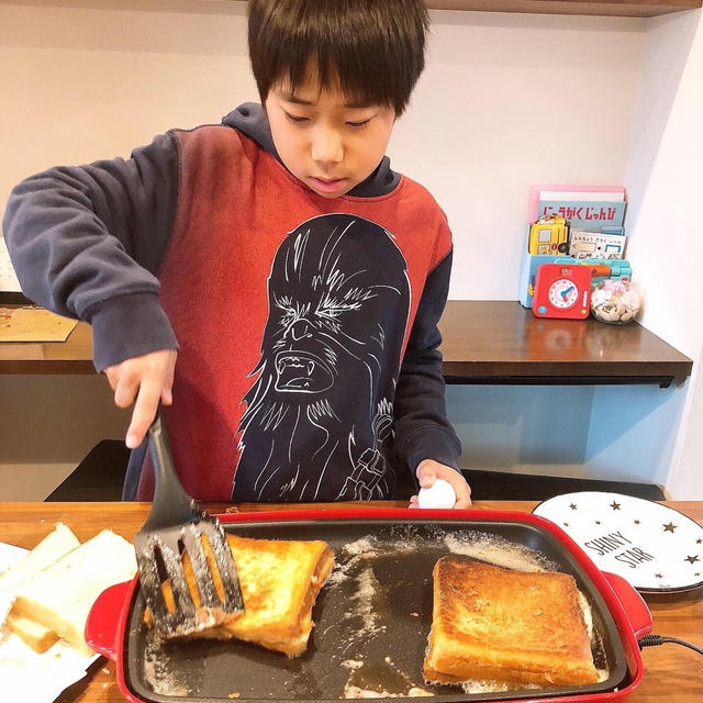 れんちびに朝ごはんを作ってもらいました〜！！