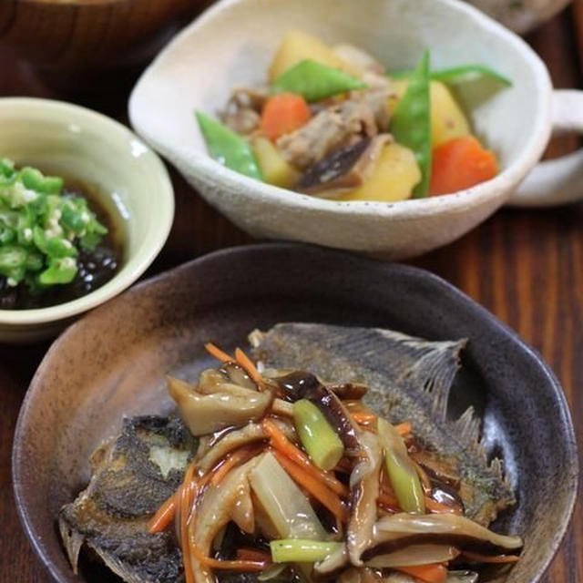 カレイの唐揚げの甘酢あんかけ♪