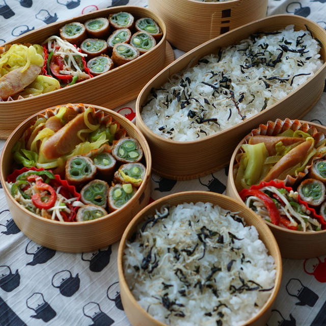 豚のアスパラ巻＆春キャベツカレー炒め弁当